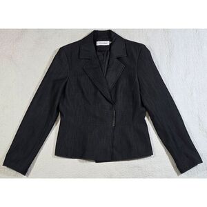 Calvin Klein Charcoal Gray Button Closure Blazer